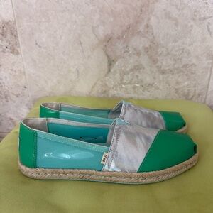 Toms Green and Silver Espadrilles